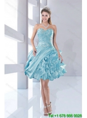 2015 Custom Made Aqua Blue Quiceanera Dresses in Taffeta