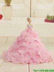 2015 Detachable and Best Strapless Quinceanera Dress with Beading and Ruffles