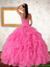 2015 Perfect Strapless Quinceanera Dress with Beading and Ruffles