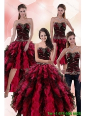 Best Multi Color Dresses for Quince with Ruffles and Beading