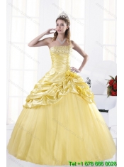 Best Strapless 2015 Strapless Beading Quinceanera Dresses