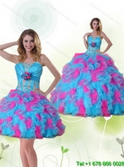 Best Strapless Detachable Quinceanera Dress with Appliques and Ruffles