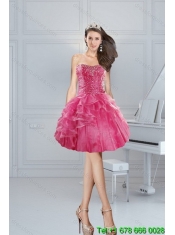 Classical Pink Quinceanera Dresses with Beading and Ruffles for 2015