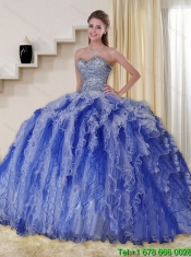 Gorgeous Multi Color Sweetheart Quinceanera Dresses with Beading and Ruffles for 2015