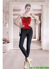 Pretty Red Quinceanera Dresses with Appliques and Pick Ups for 2015