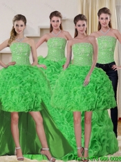 Spring Green Strapless Quinceanera Dress with Beading and Ruffles for 2015 Spring Green Strapless Quinceanera Dress with Beading and Ruffles for 2015