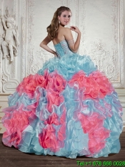 Sweetheart Multi Color Quinceanera Dresses with Beading and Ruffles for 2015