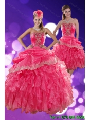 The Super Hot Strapless Quince Dresses with Ruffles and Appliques for 2015