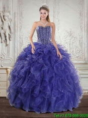 Wonderful Royal Bule Quince Dresses with Beading and Ruffles for 2015 Wonderful Royal Bule Quince Dresses with Beading and Ruffles for 2015