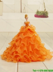 Yellow Beaded and Ruffled Sweetheart Quinceanera Dress for 2015