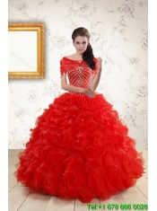 2015 Cheap Fashionable New Style Quince Dresses With Beading and Ruffles