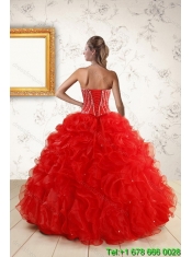 2015 Cheap Fashionable New Style Quince Dresses With Beading and Ruffles