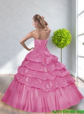 2015 Classical Baby Blue Quinceanera Dresses with Beading and Pick Ups