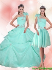 2015 Elegant Apple Green Quinceanera Dress with Appliques