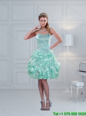 2015 Elegant Aqual Blue Quinceanera Dresses with Beading and Ruffles