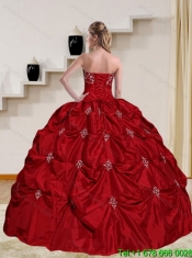 2015 Perfect Strapless Quinceanera Dress with Embroidery and Pick Ups