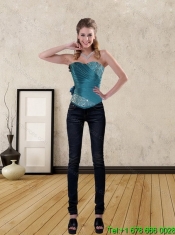 2015 Perfect Teal Sweet 16 Dresses with Ruffled Layers and Beading