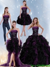 Cheap Exclusive Multi Color Strapless Quinceanera Dresses with Beading and Ruffles Cheap Exclusive Multi Color Strapless Quinceanera Dresses with Beading and Ruffles