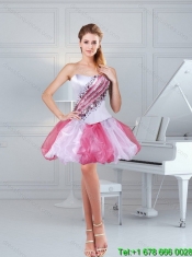 Cheap Popular 2015 Ruffles and Beading Multi Color Sweet 15 Dresses