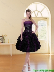 Classical 2015 Strapless Multi Color Ruffled Quinceanera Dresses with Beading