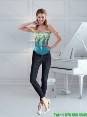 Classical Off The Shoulder Teal Sweet 15 Dresses with Pick-ups and Embroidery