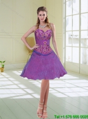 Elegant Beading and Ruffled Layers 2015 Quinceanera Dress in Purple
