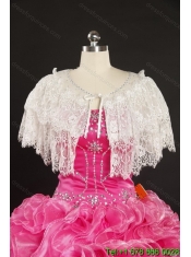 Elegant Coral Red Quince Dresses with Beading and Ruffles