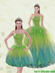 Elegant Multi Color Quinceanera Dresses with Appliques and Ruffles