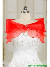 Elegant Red Quince Dresses with Appliques for 2015