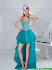 Elegant Turquoise Sweetheart 2015 Quinceanera Dresses with Beading