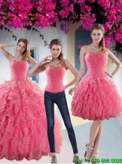 Perfect Paillette Quince Dresses with Strapless for 2015