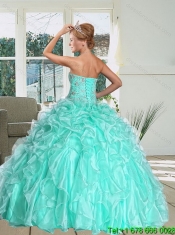 Romantic Sweetheart Cheap Quinceanera Dress with Appliques and Ruffles