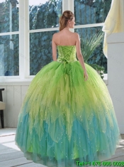 The Most Popular 2015 Cheap Appliques and Ruffles Sweet 15 Dress