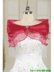 Wine Red  Pretty Strapless 2015 Cheap Quinceanera Gown with Embroidery and Pick Ups
