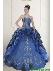 Wonderful Blue Sweet 15 Dresses with Embroidery and Beading for 2015