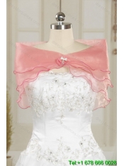 Pretty Watermelon 2015 Quinceanera Dress with Appliques and Ruffles