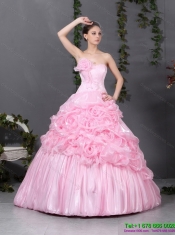 2015 Best Pink Quinceanera Gowns with Hand Made Flowers and Ruffles