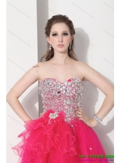 2015 Wholesale Hot Pink Sweet Sixteen Dresses with Rhinestones