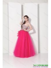 2015 Wholesale Hot Pink Sweet Sixteen Dresses with Rhinestones
