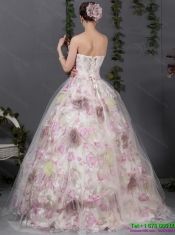 2015 Wholesale Multi Color Quinceanera Gowns with Hand Made Flowers