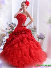 2015 Wholesale Strapless Dresses for a Quinceanera with Hand Made Flowers