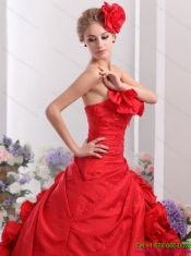 2015 Wholesale Strapless Dresses for a Quinceanera with Hand Made Flowers