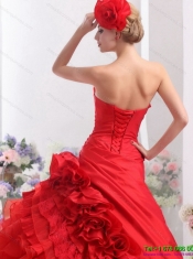 2015 Wholesale Strapless Dresses for a Quinceanera with Hand Made Flowers