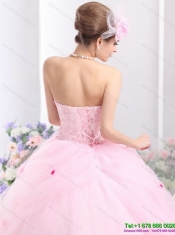 Wholesale Baby Pink Sweet Sixteen Dresses with Hand Made Flowers