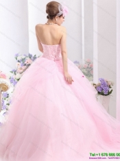 Wholesale Baby Pink Sweet Sixteen Dresses with Hand Made Flowers
