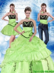 2015 Custom Made Strapless 2015 Quinceanera Dress in Spring Green