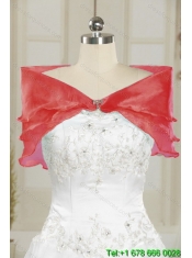 2015 Detachable Beading and Pick-ups Quinceanera Dress in Burgundy