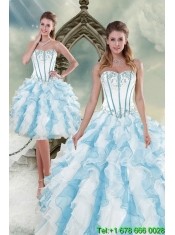 2015 New Styles Appliques and Ruffles Quince Dresses in Multi Color