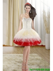 2015 New Styles Multi Color Quinceanera Dresses with BeadingLayers