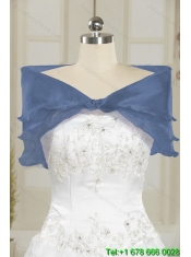 2015 New Styles Ruffles and Beading Quince Dresses in Royal Blue